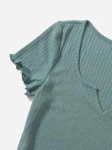 SHEIN EZwear 3pcs Lettuce Trim Crop Tee