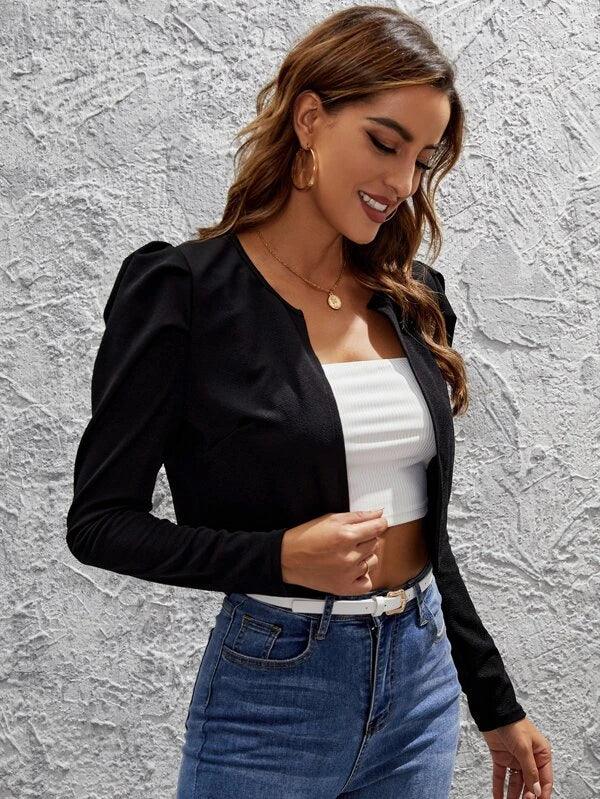 SHEIN Clasi Veste courte manches gigot