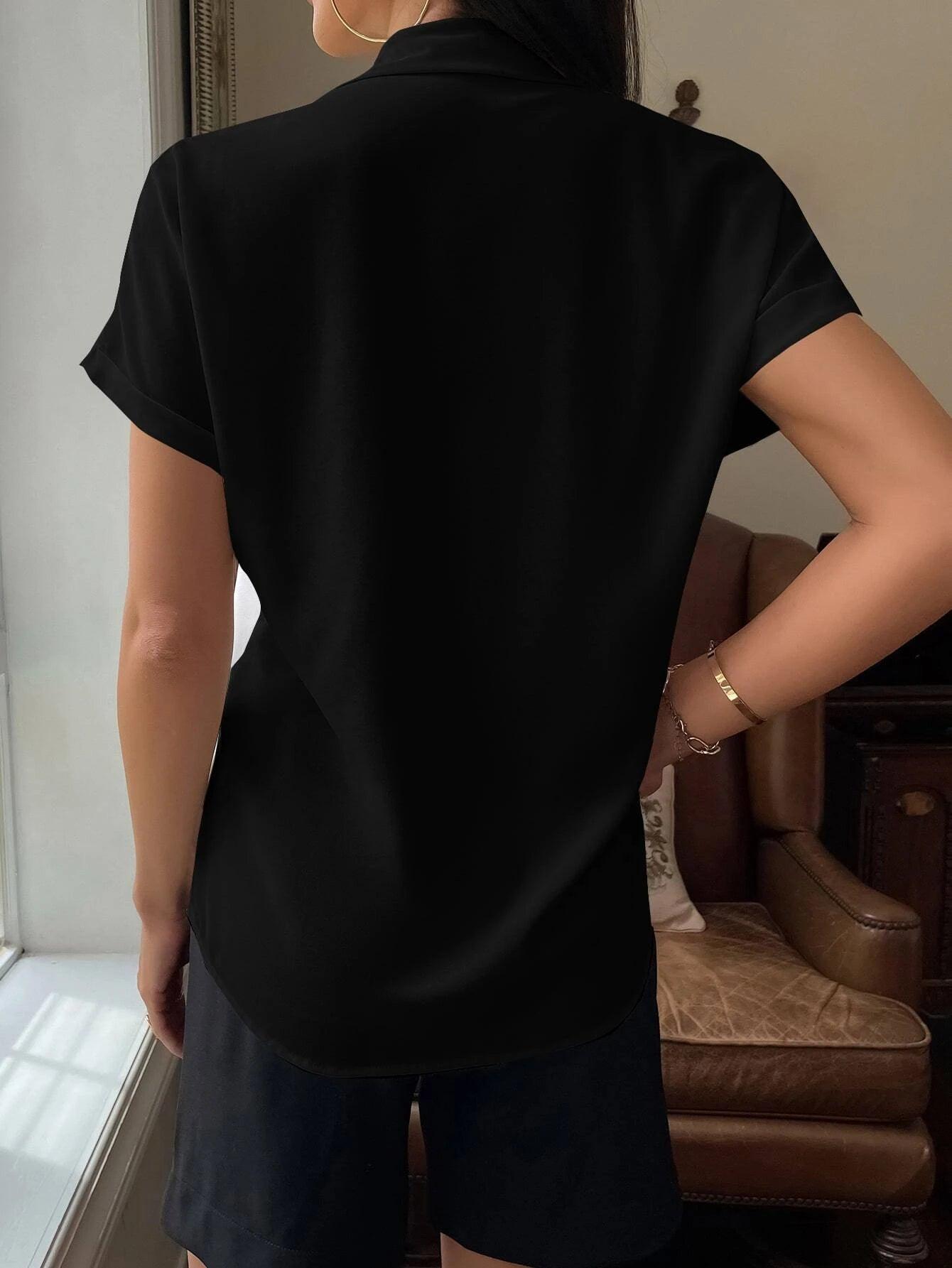 SHEIN Frenchy Chemisier unicolore à bouton avec poche