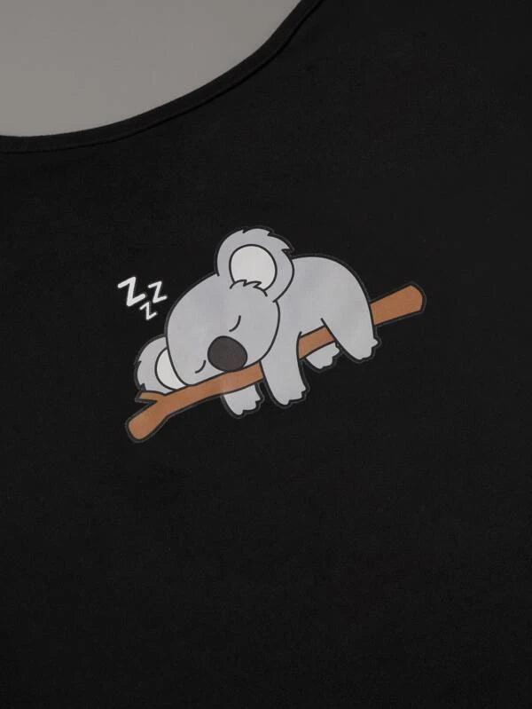 Shein Ensemble de pyjama dessin animé à ourlet ondulé