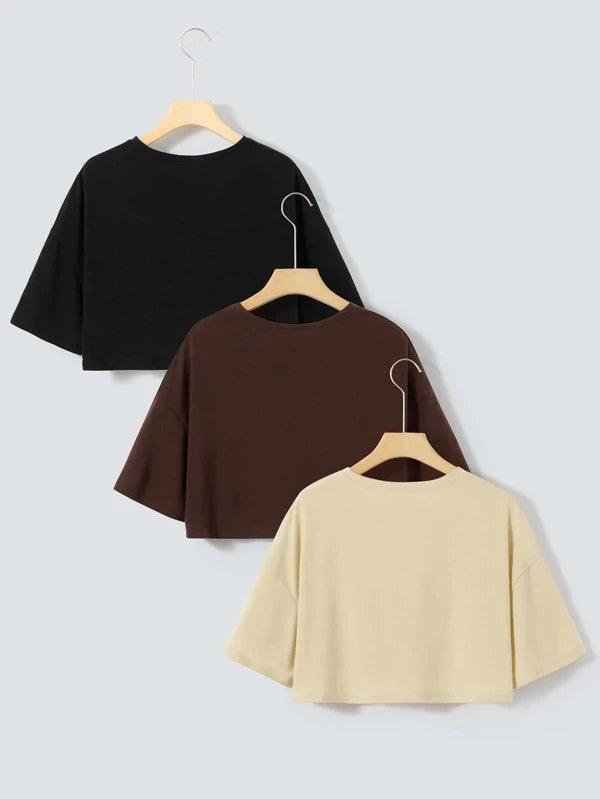 SHEIN EZwear 3 pièces T-shirt à lettres