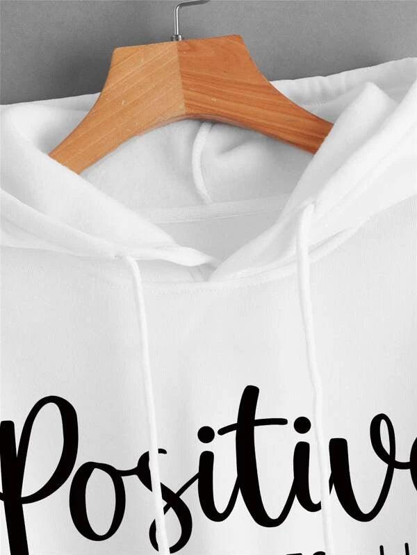SHEIN EZwear Sweat-shirt à capuche thermique à lettres à cordon