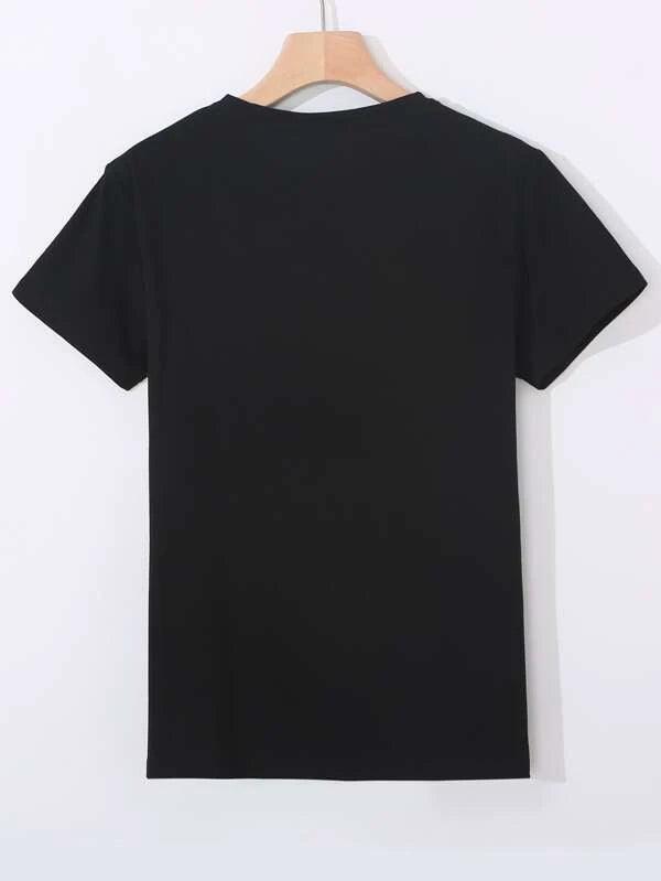 SHEIN EZwear T-shirt graphique de slogan - GlamShopTN