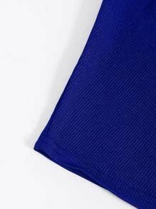 Shein Débardeur court en tricot côtelé découpe - GlamShopTN