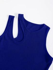 Shein Débardeur court en tricot côtelé découpe - GlamShopTN