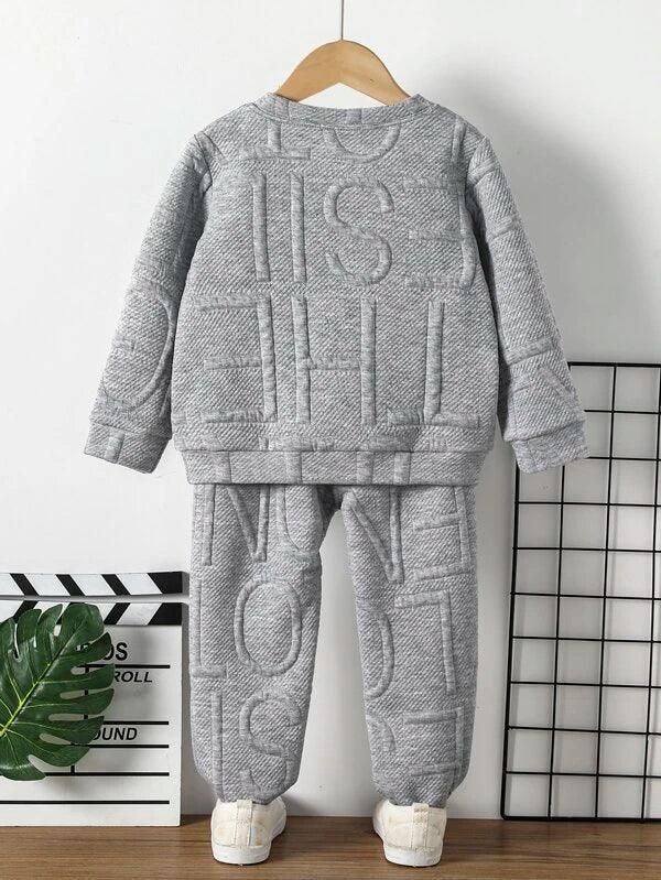 SHEIN Kids EVRYDAY Garçon Pantalon de survêtement & Sweat-shirt à motif lettre - GlamShopTN