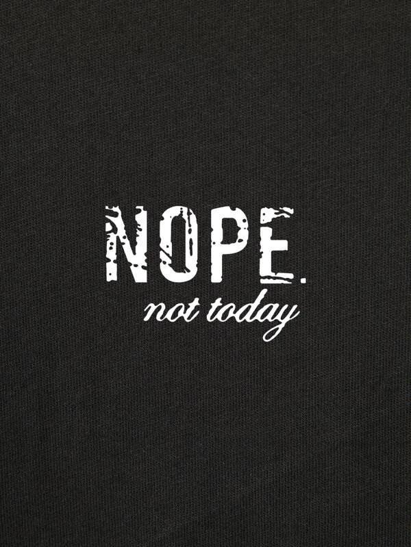 SHEIN LUNE T-shirt graphique de slogan col rond - GlamShopTN