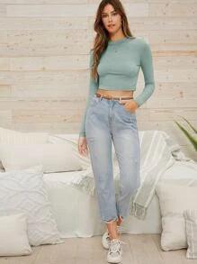 SHEIN Essnce Top moulant court