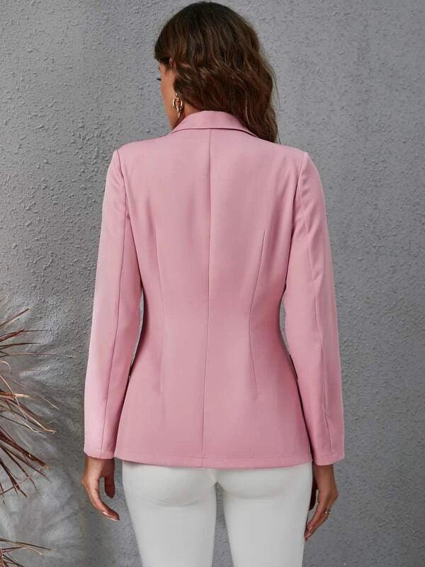 SHEIN Privé Blazer à col à revers à bouton à rabat