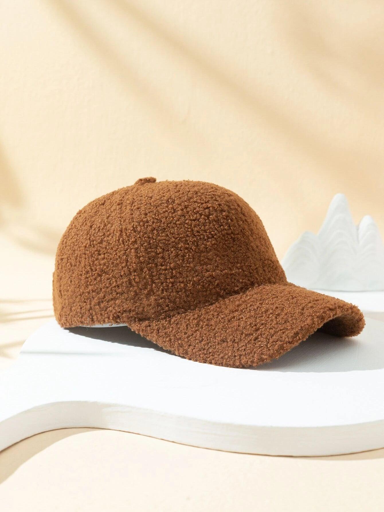 Shein 1 pièce Unicolore En Polaire Casquette De Base-Ball Avec Bande Magique , Chaud Et À La Mode Design Pour Femme Port Quotidien - GlamShopTN