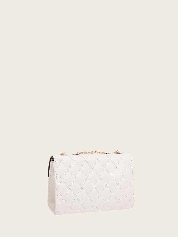 Shein Sac À Bandoulière Matelassé , À La Mode Pochette À Chaîne , Sac Porté Épaule , Sac Carré , Cartable - GlamShopTN