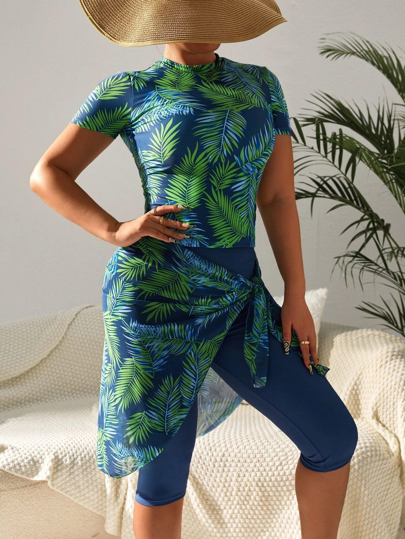 SHEIN Swim Mulvari Imprimé Tropical Tankini