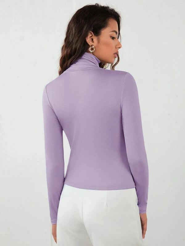 SHEIN BIZwear Top À Col Montant Ajusté Vêtements De Travail - GlamShopTN
