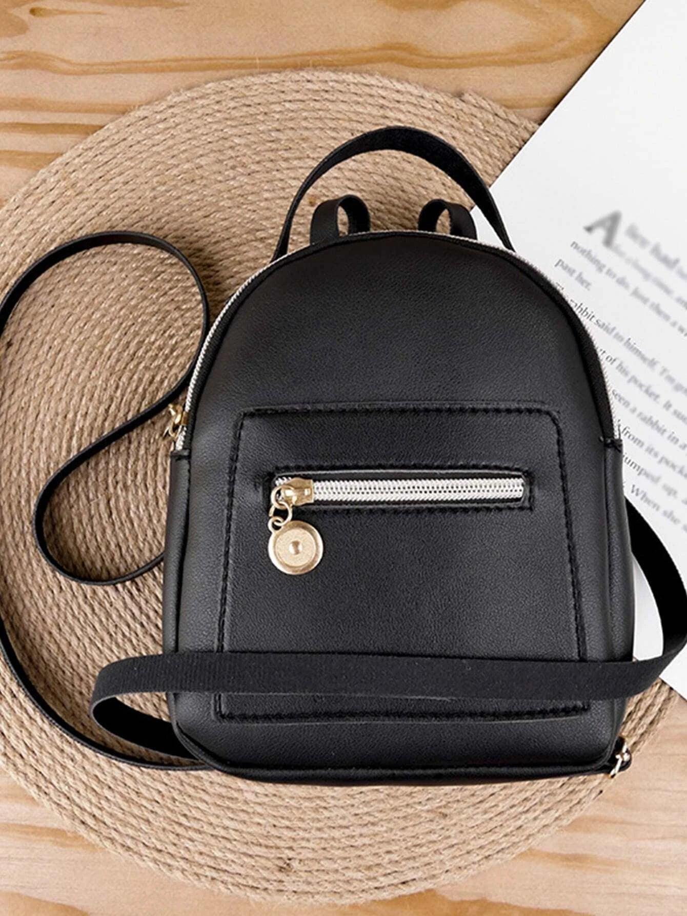 Fille Adolescente Femme Sac À Dos Classique Waterproof , Léger , Mini Portable Zippé Pour Collège Étudiants , Col Blanc Ouvriers Parfait Pour École , Collège , Travail , Entreprise , Navette , Dos À École - GlamShopTN