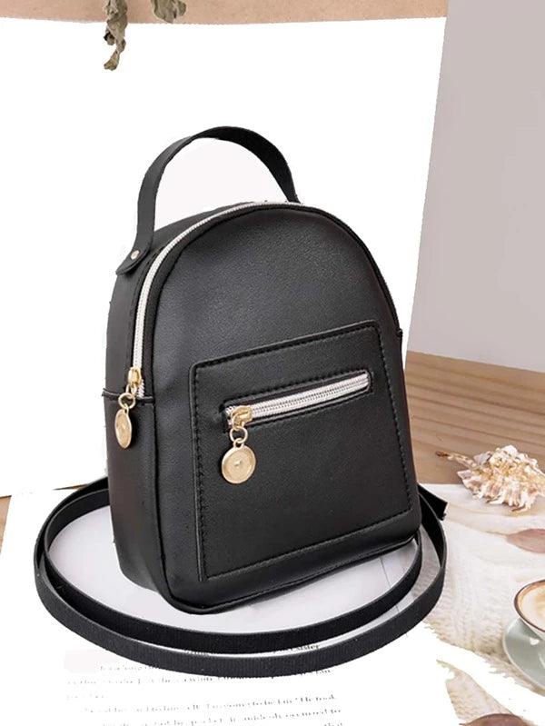 Fille Adolescente Femme Sac À Dos Classique Waterproof , Léger , Mini Portable Zippé Pour Collège Étudiants , Col Blanc Ouvriers Parfait Pour École , Collège , Travail , Entreprise , Navette , Dos À École - GlamShopTN