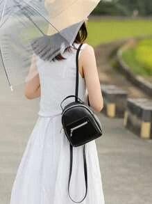 Fille Adolescente Femme Sac À Dos Classique Waterproof , Léger , Mini Portable Zippé Pour Collège Étudiants , Col Blanc Ouvriers Parfait Pour École , Collège , Travail , Entreprise , Navette , Dos À École - GlamShopTN