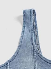 Shein SHEIN MOD Top en jean à col carré - GlamShopTN