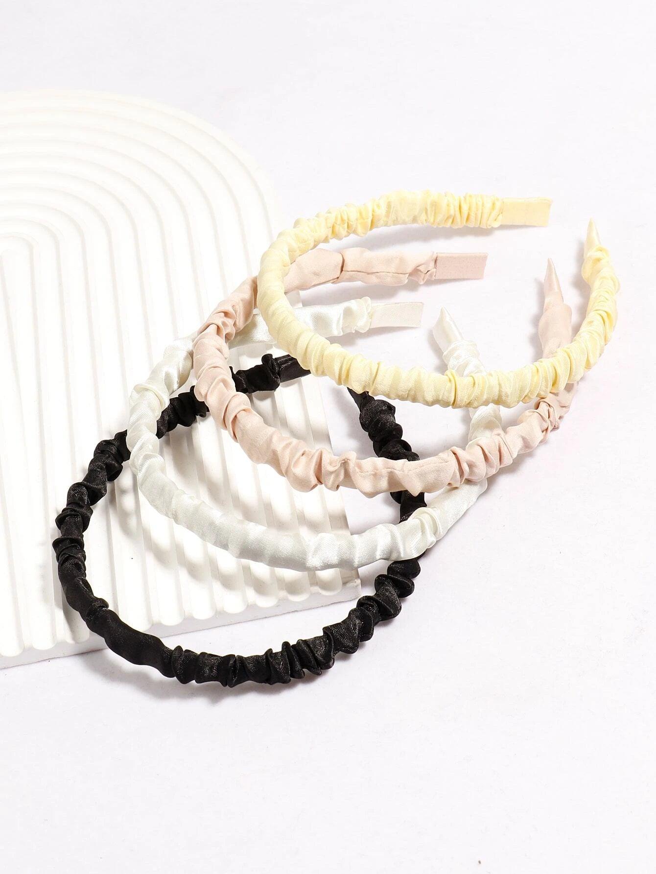 Shein 4 pièces Bandeau Unicolore À Ruché - GlamShopTN