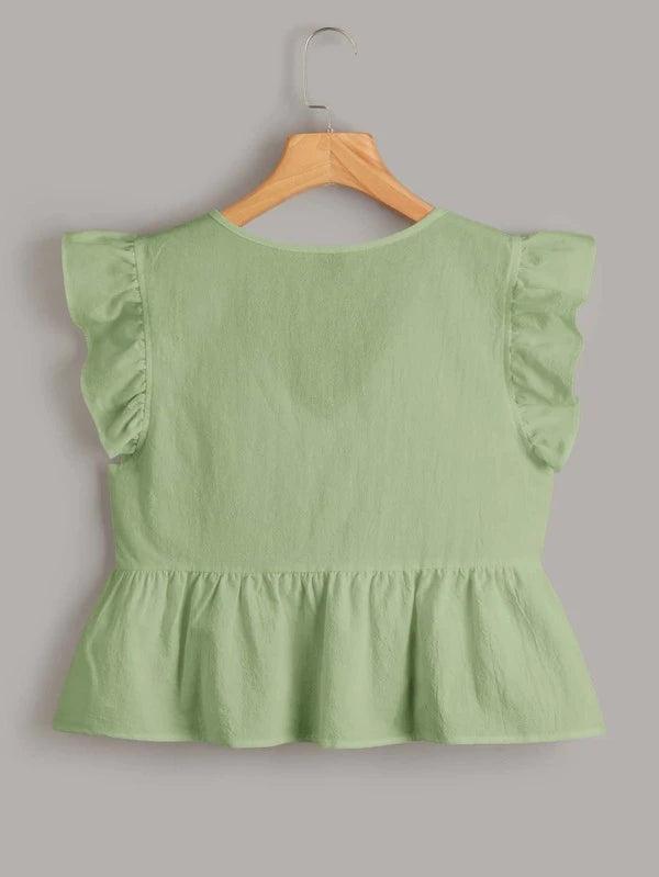 SHEIN WYWH Top Péplum À Volants