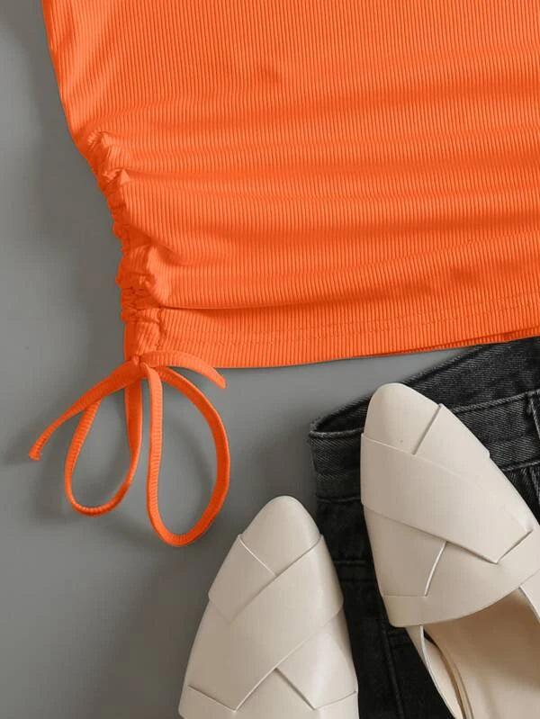 SHEIN EZwear Top Sans Manches Court À Cordon