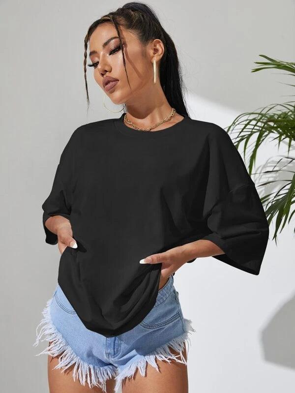 SHEIN EZwear T-shirt graphique de slogan - GlamShopTN