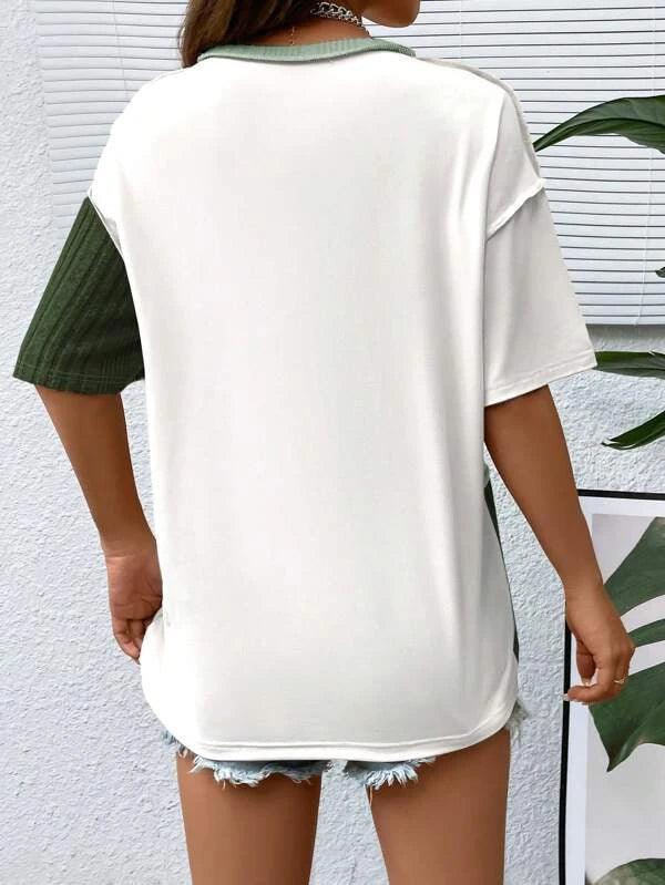 SHEIN EZwear T-shirt à blocs de couleurs