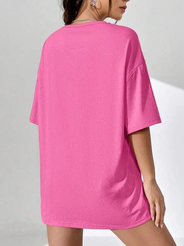 SHEIN EZwear T-shirt oversize soleil & à imprimé floral
