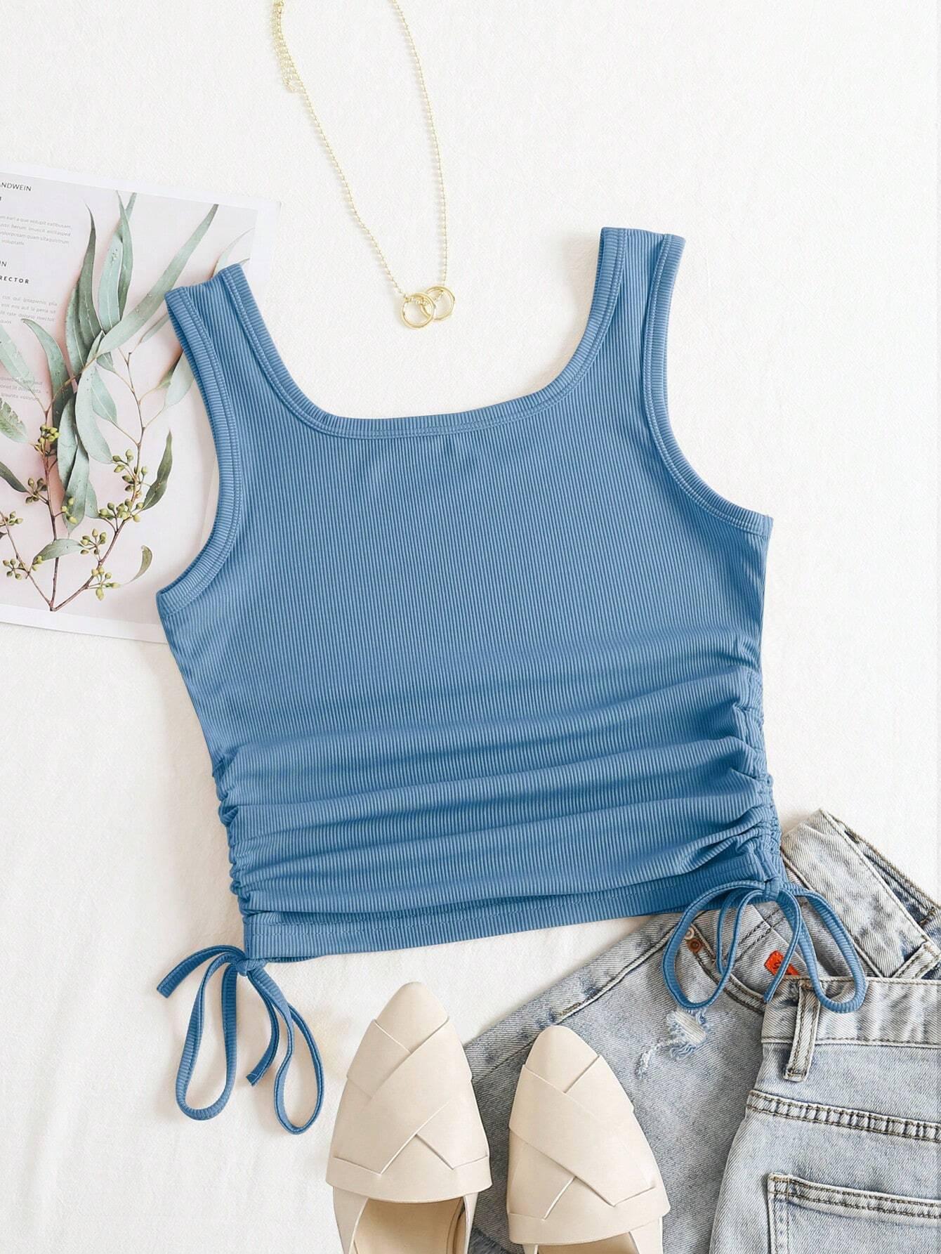 SHEIN EZwear Top Sans Manches Court À Cordon