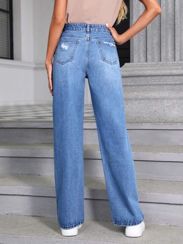 SHEIN LUNE Straight Leg Jeans