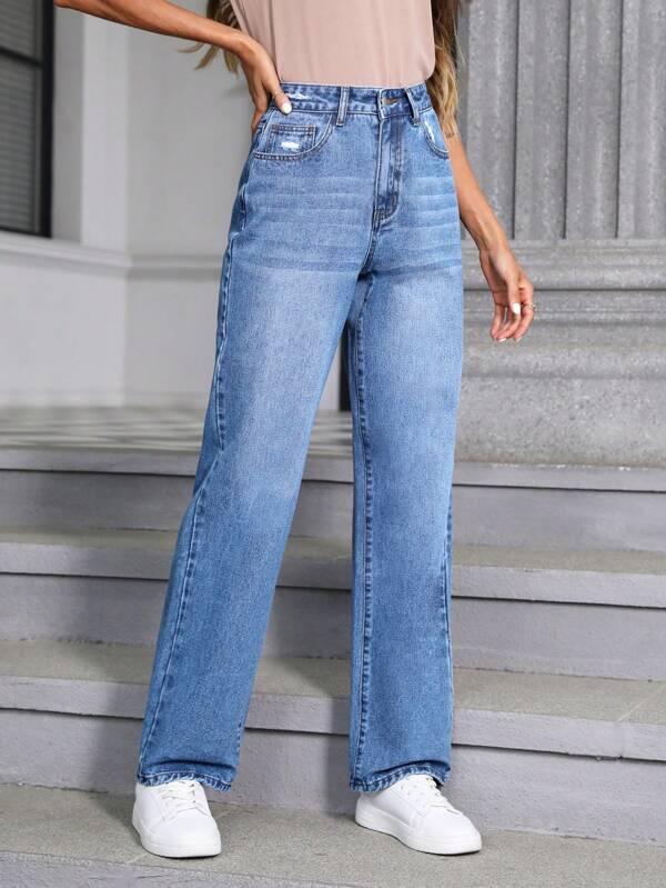 SHEIN LUNE Straight Leg Jeans