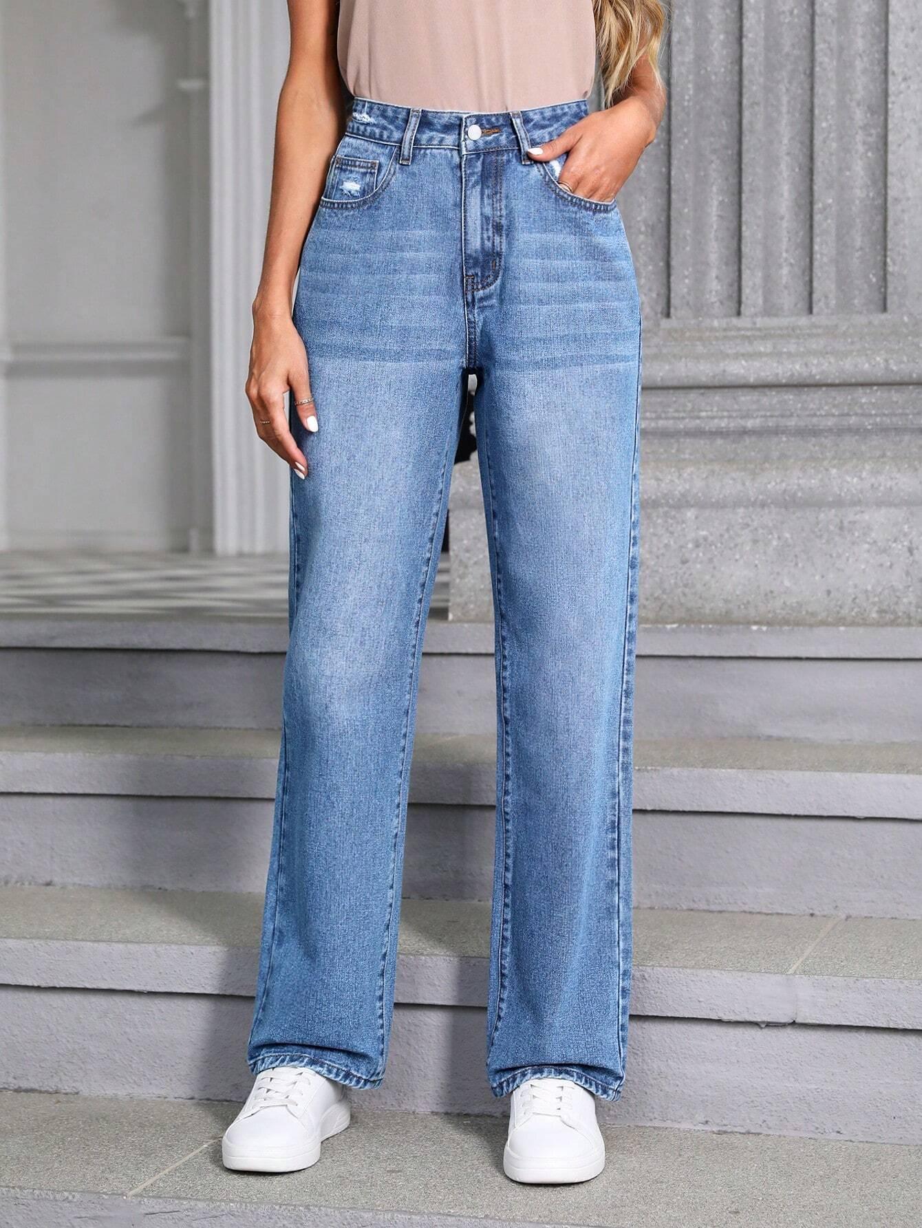 SHEIN LUNE Straight Leg Jeans - GlamShopTN