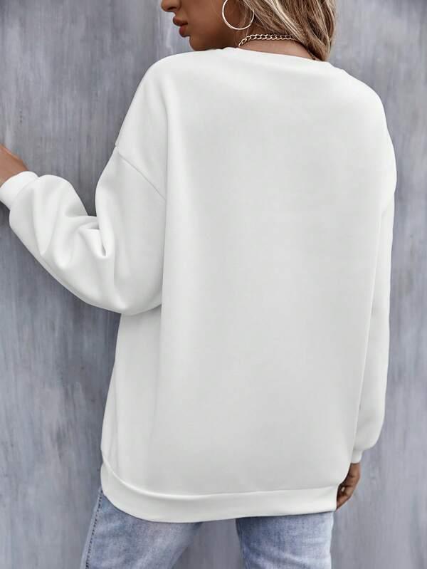 SHEIN LUNE Sweat-shirt cœur et lettre - GlamShopTN