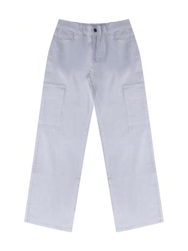 Shein Pantalon Cargo Unicolore Poche À Rabat - GlamShopTN