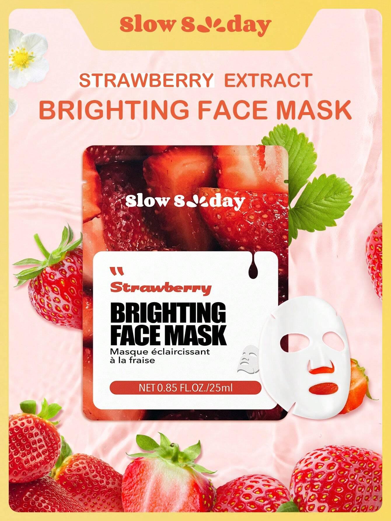 Shein 1 pièce Fraise Masque De Protection , Frais fruit La Fusion Série , Hydratant , Hydratant , Anti-Âge , , Apaisant , Coréen Masque De Protection , Pour Femme , Homme
