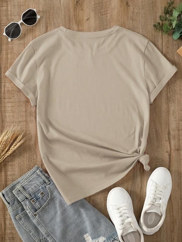 SHEIN LUNE T-shirt Cœur Et Lettre