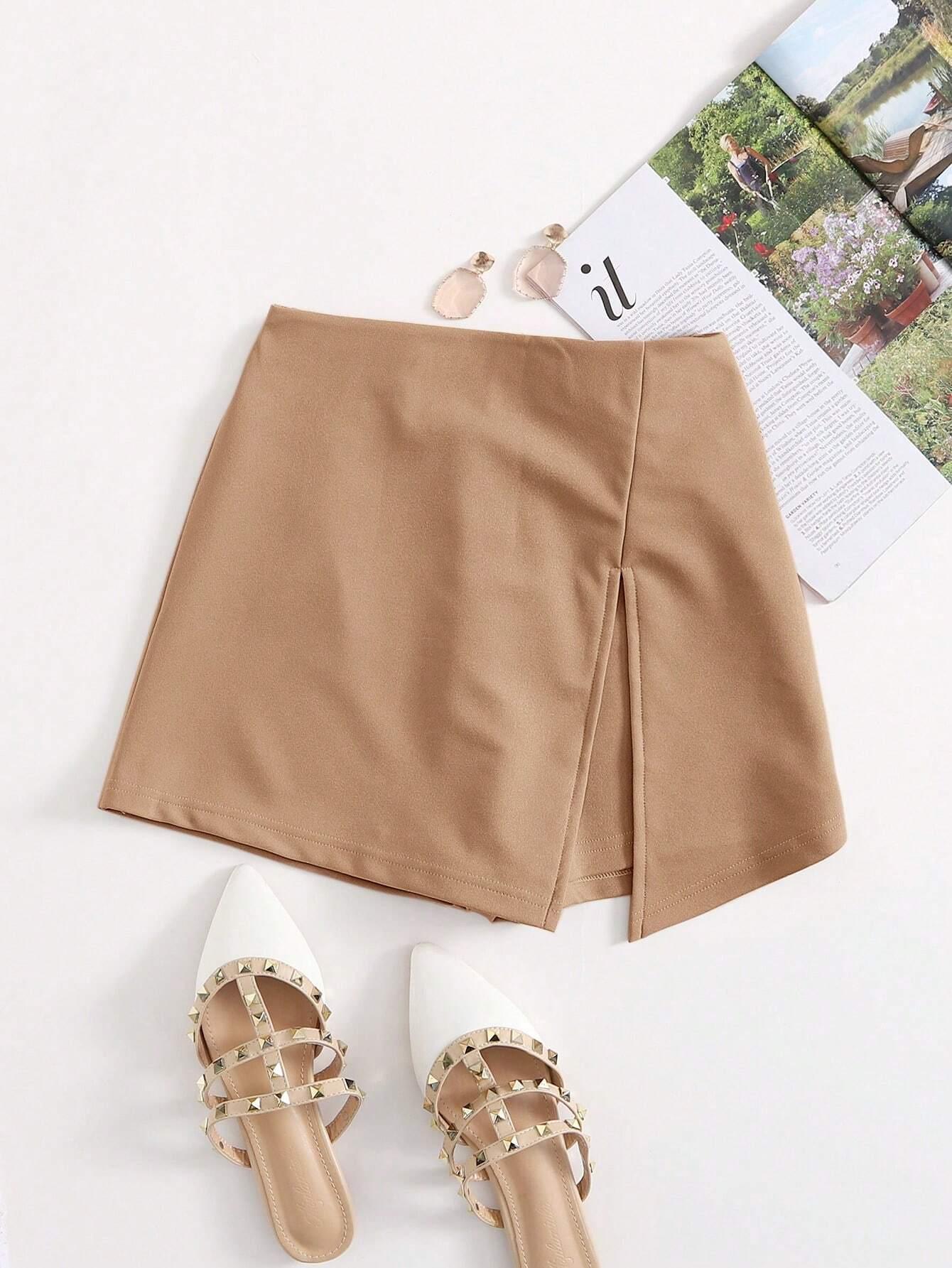 SHEIN Essnce Jupe-short fendue à taille élastique - GlamShopTN