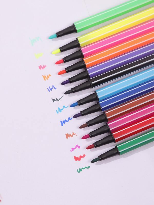 Shein 1 pièce Stylos De 18 Lavable Aquarelle Dans 18 Couleurs - GlamShopTN