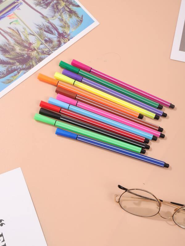 Shein 1 pièce Stylos De 18 Lavable Aquarelle Dans 18 Couleurs - GlamShopTN