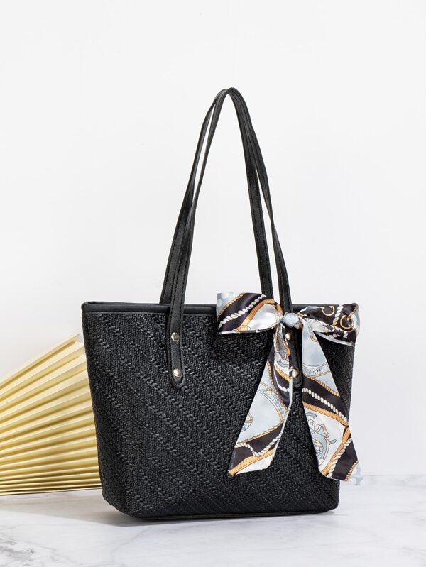 Shein Grande capacité, décontracté à la mode en soie, sac à bandoulière décoré pour femme, étudiants, cols blancs, parfait pour l'université, le travail, les affaires, les voyages, les sorties, le bureau, parfait pour Travail