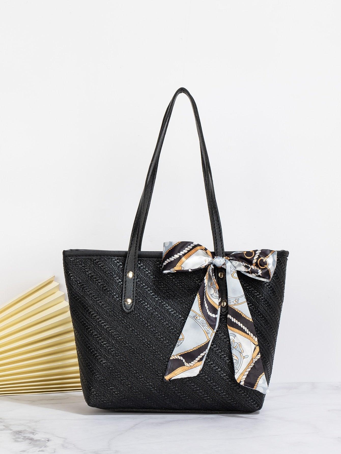 Shein Grande capacité, décontracté à la mode en soie, sac à bandoulière décoré pour femme, étudiants, cols blancs, parfait pour l'université, le travail, les affaires, les voyages, les sorties, le bureau, parfait pour Travail