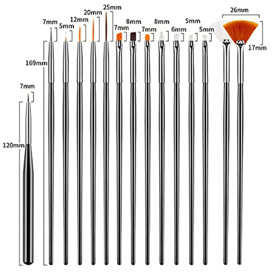 31 Pièces Pinceaux D'art D'ongle, Set D'outils D'art D'ongle, Outils De Pointillage D'ongle, Brosse De Poussière D'ongle, Brosses D'art D'ongle De Rayure Pour Lignes Longues, Stylo De Dessin D'ongle Pour Design D'ongle