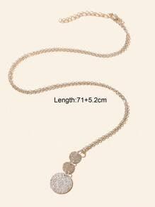 Shein 1 pièce Collier mode en alliage de zinc à breloque disque pour femme pour décoration quotidienne