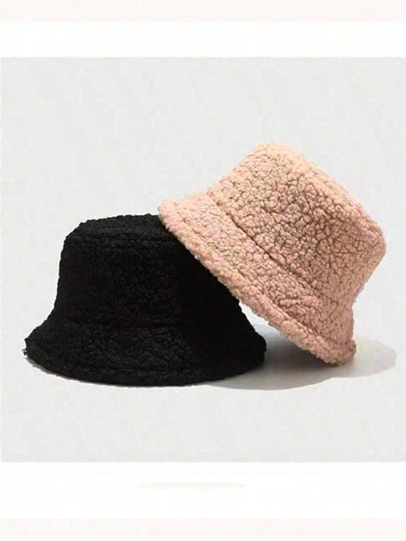 Shein 2 Pièces Chapeau De Pêcheur En Polaire D'automne Et D'hiver Pour Femmes - GlamShopTN