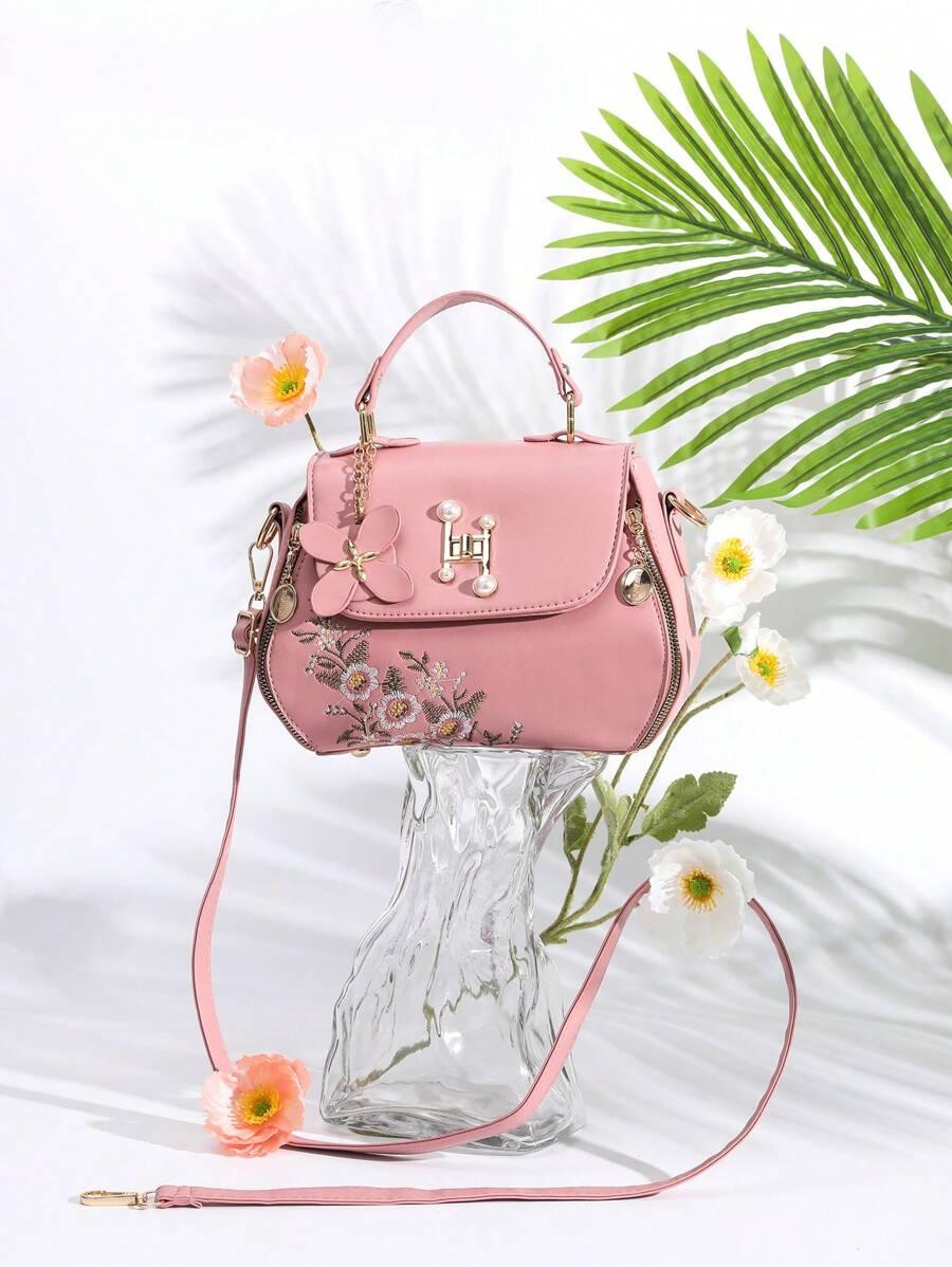Shein Sac À Main Brodé Floral Chic - GlamShopTN