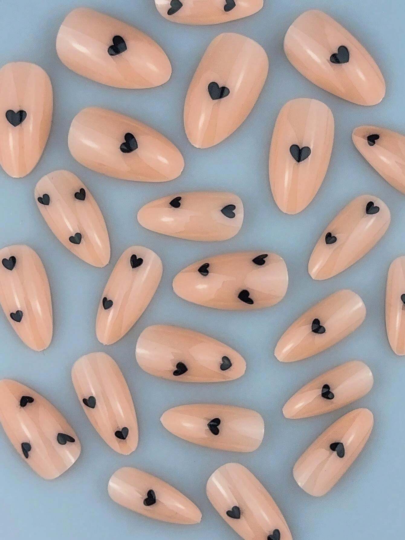 Transformez votre apparence avec 24 pièces d'ongles en acrylique en forme d'amande