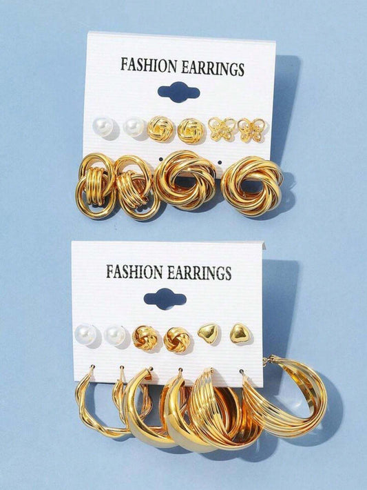 Boucles d'oreilles tendance exagérées avec perles métalliques pour femmes