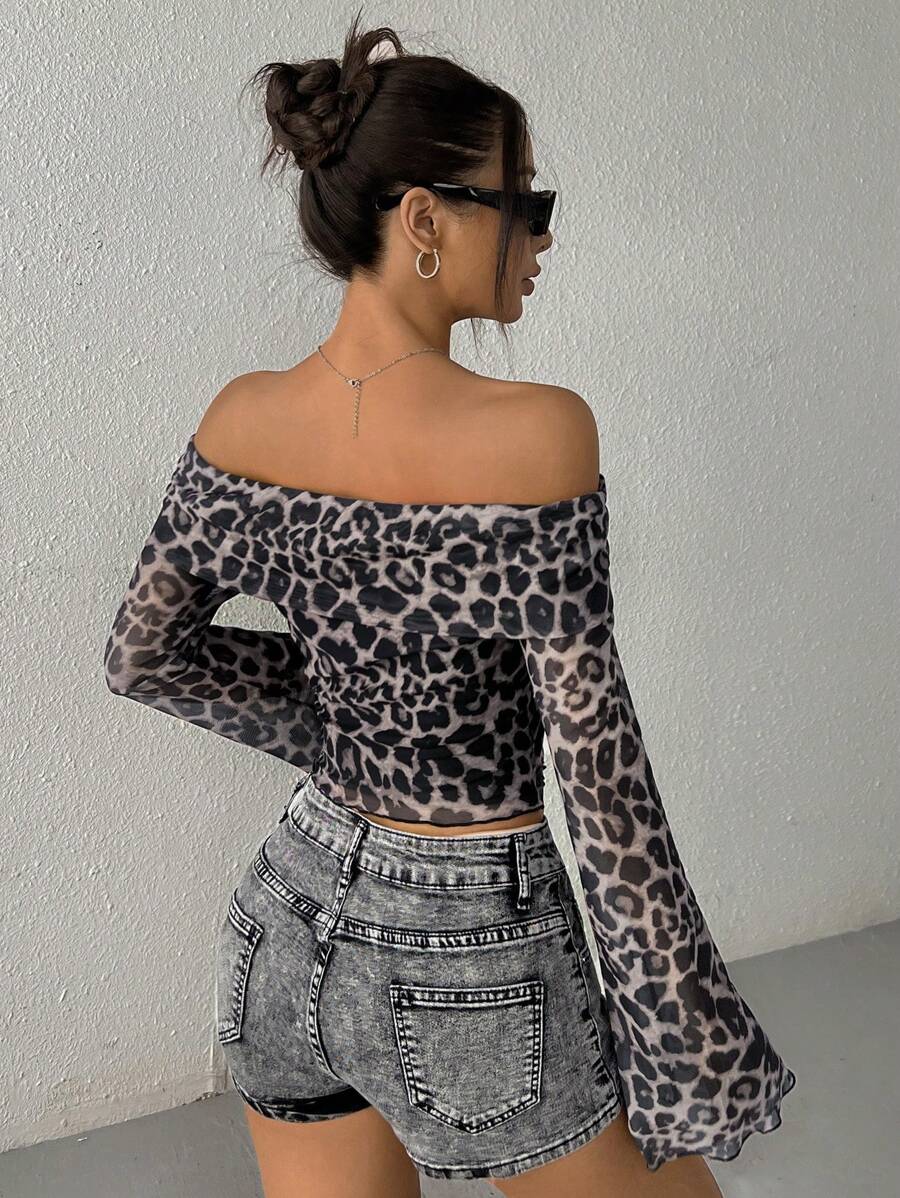 SHEIN EZwear Top court à manches évasées