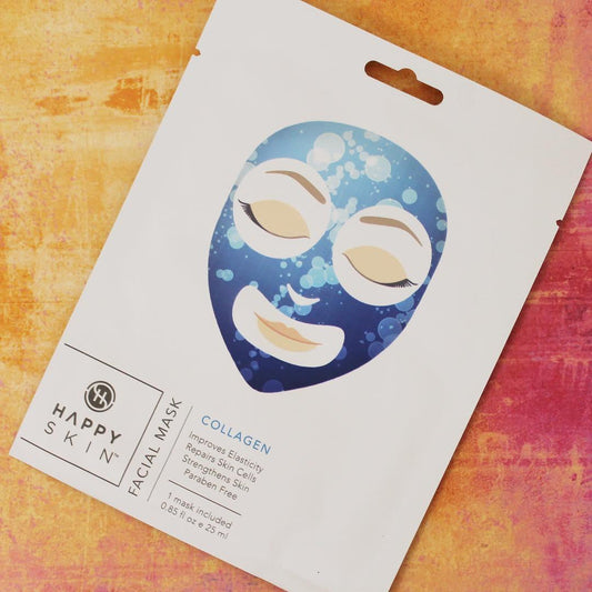 Masque facial en tissu Happy Skin au collagène - GlamShopTN