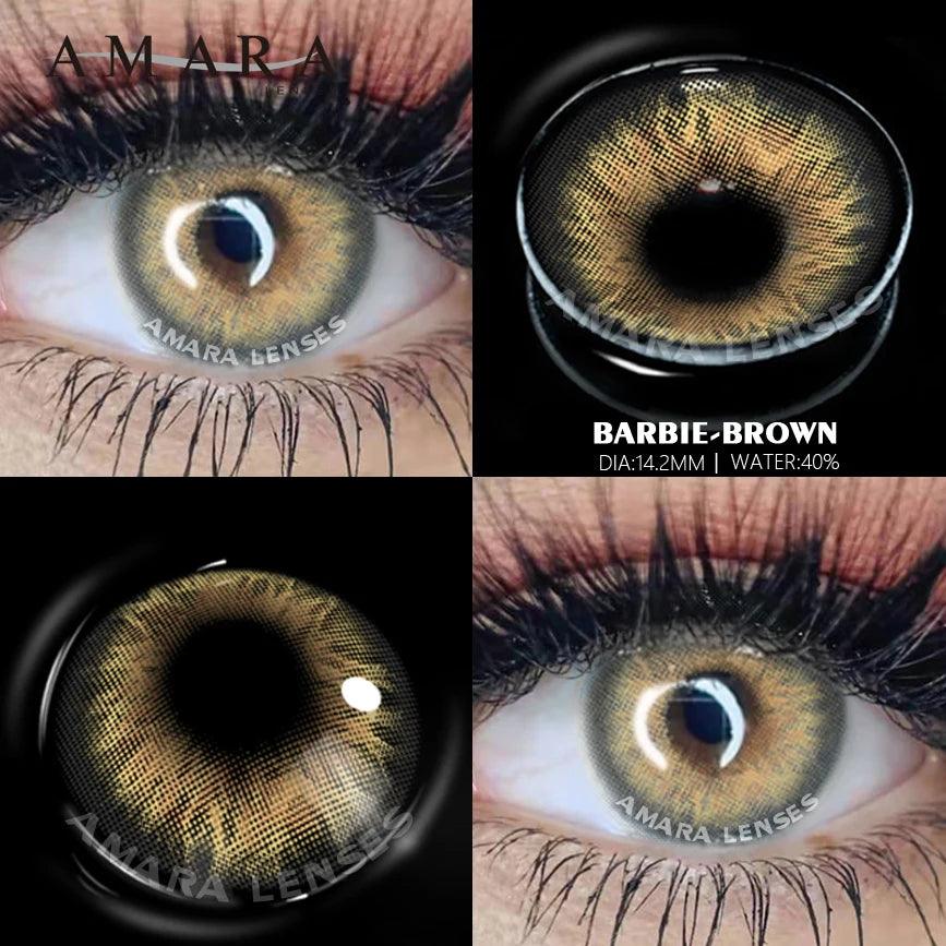 AMARA-Lentilles de Contact de Couleur Naturelle Marron, 2 Pièces, Produit de Maquillage Annuel, Cosmétique - GlamShopTN