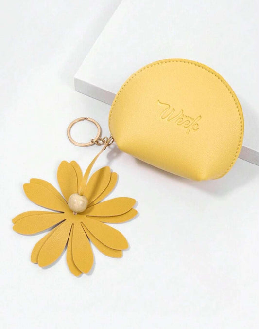 Solid Color ZipperPorte-monnaie compact, pochette décontractée à porter au quotidien